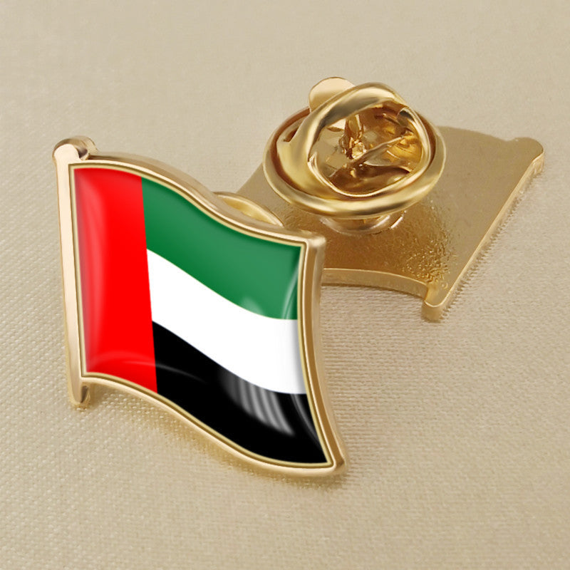 United Arab Emirates Flag Crystal Glue Badge Brooch