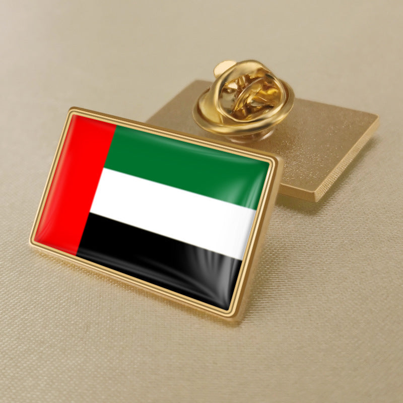 United Arab Emirates Flag Crystal Glue Badge Brooch