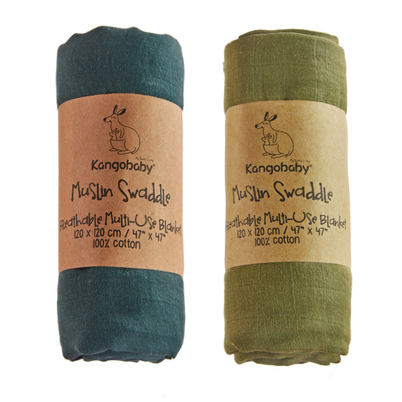 Cotton Retro Solid Color Muslim Baby Wrapper