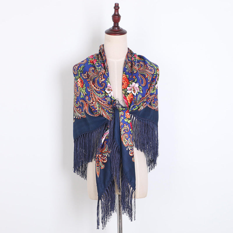 Russian Style Muslim Autumn And Winter Warm Shawl