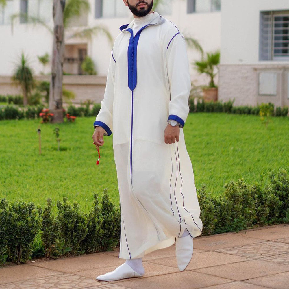 Arabic Long Men's Hooded Shirt Muslim Robe