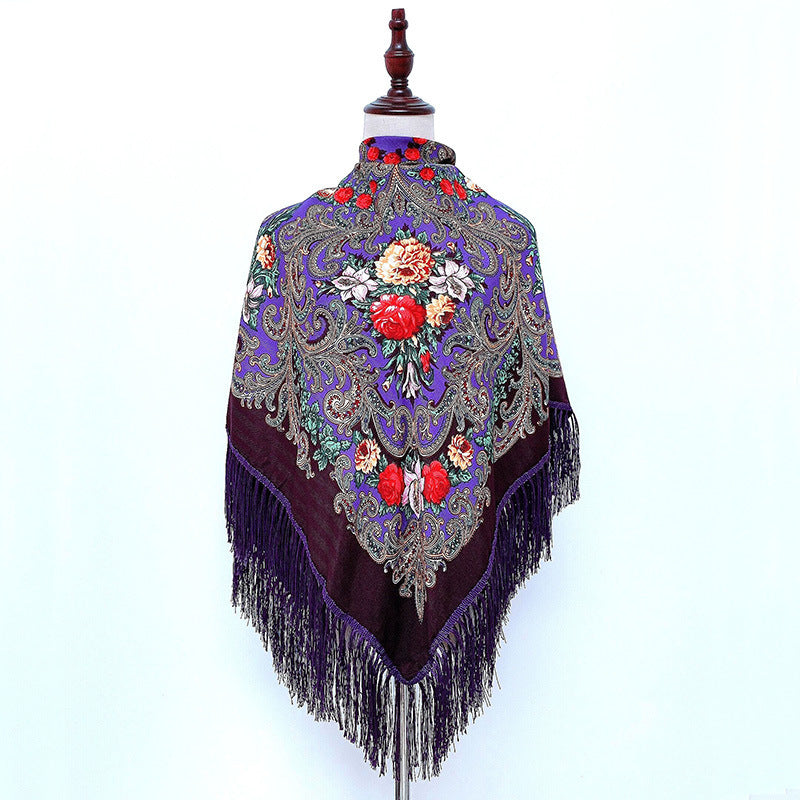 Russian Style Muslim Autumn And Winter Warm Shawl