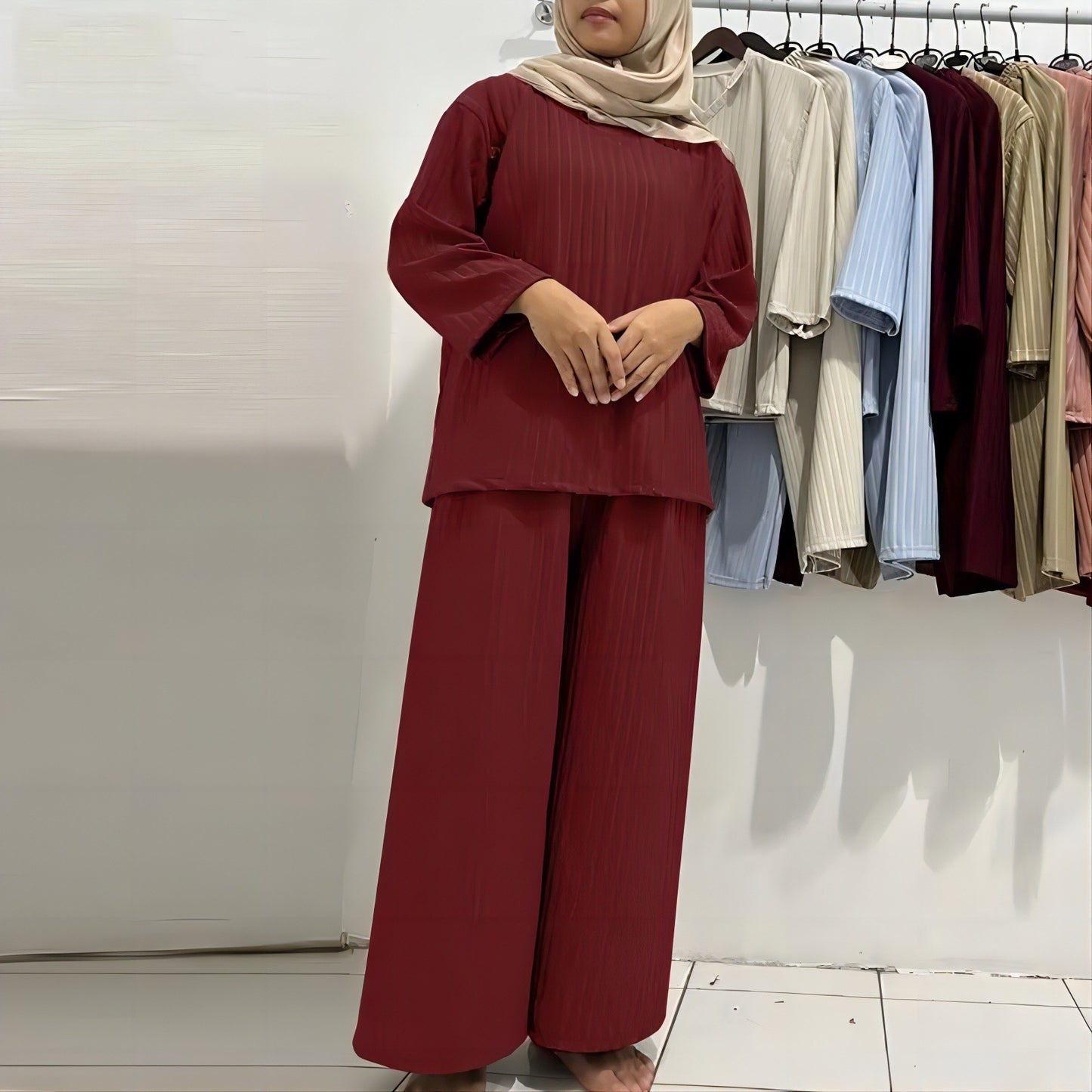 Women's Fashion 2-Piece Set Muslim Suit