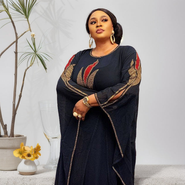 Women's Muslim Style Round Neck Batwing-sleeved Blouse
