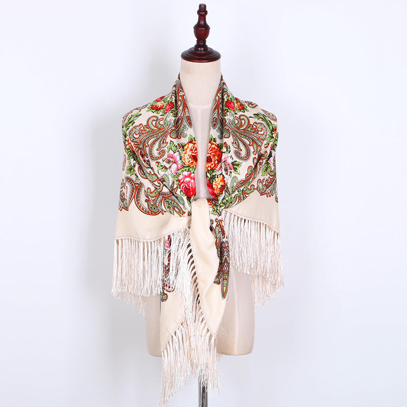 Russian Style Muslim Autumn And Winter Warm Shawl