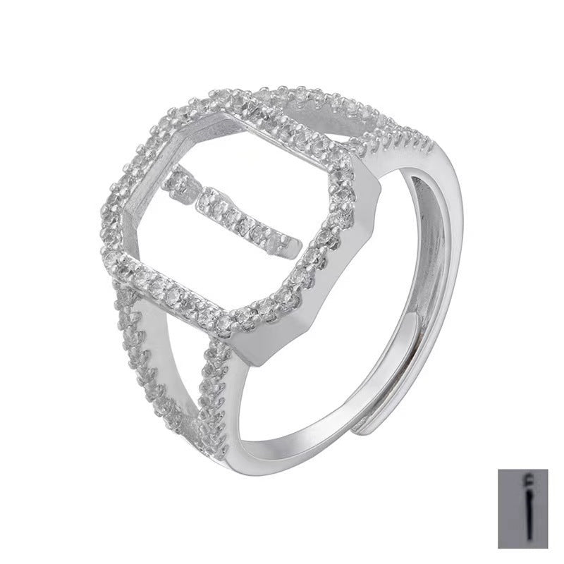 Fashion Micro Inlaid Zircon Arab Letters Ring