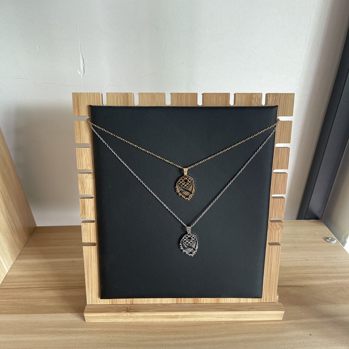 Stainless Steel Arab Palestine Gallery Fiya Scarf Necklace