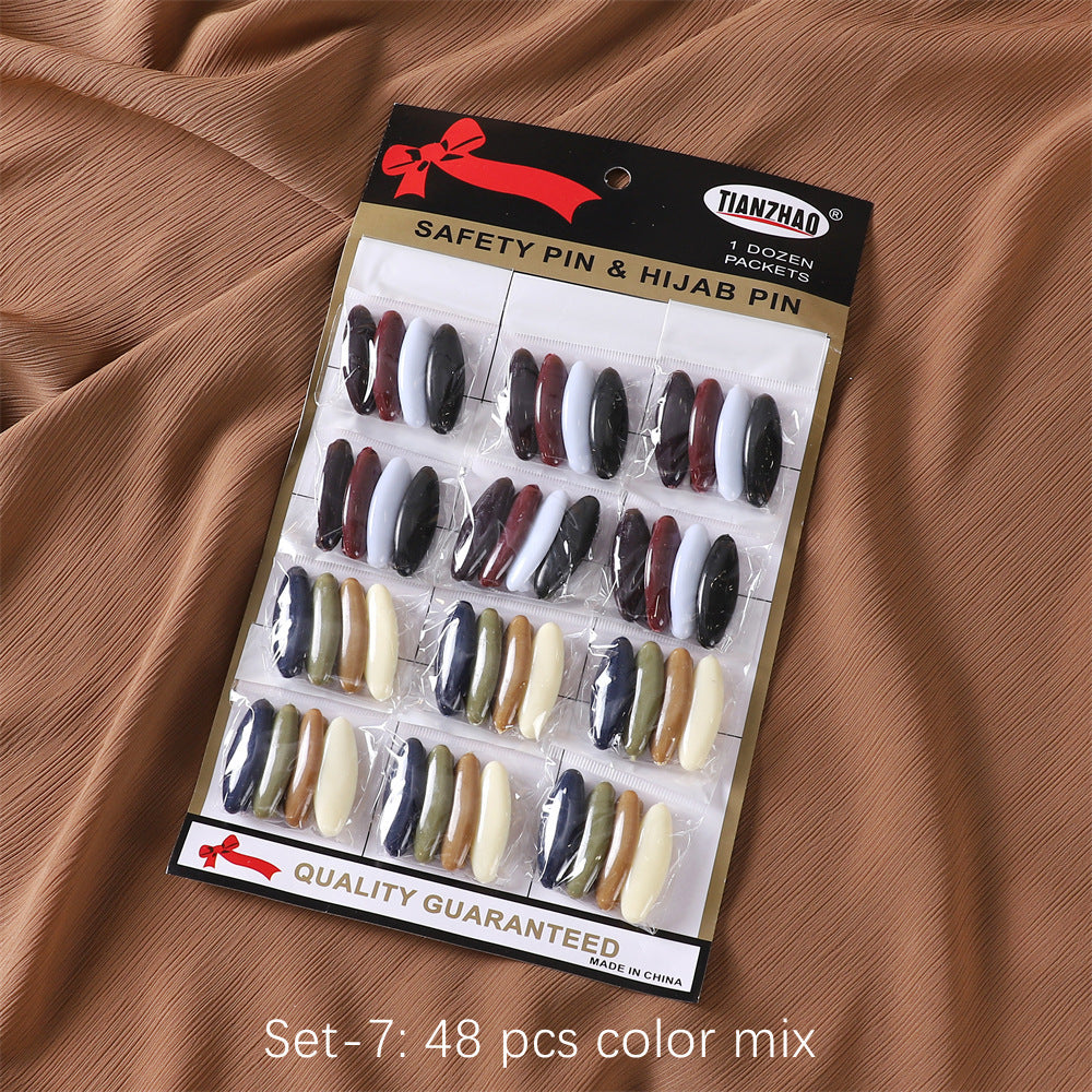 Oval Needle Color Muslim Headscarf Needle Scarf