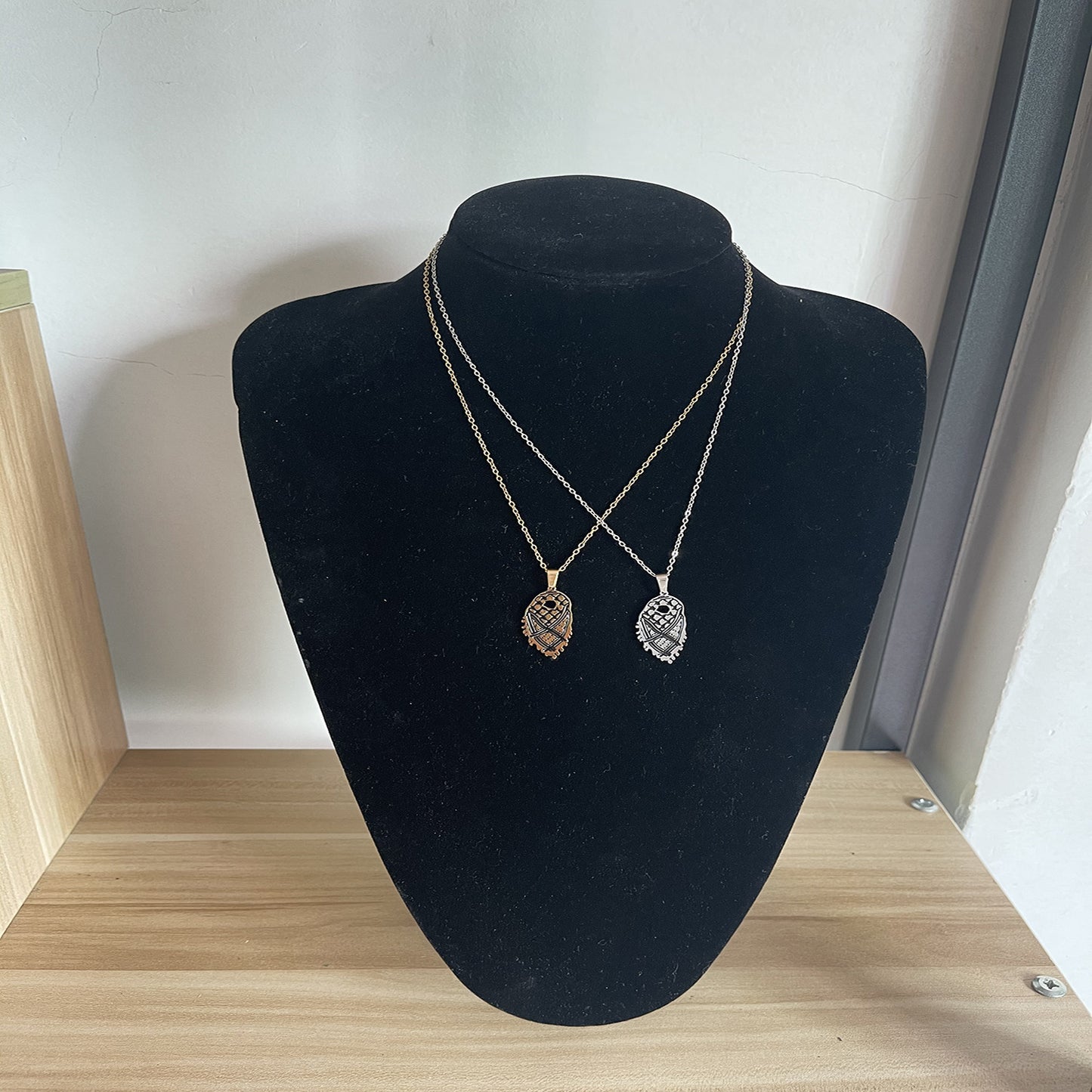 Stainless Steel Arab Palestine Gallery Fiya Scarf Necklace